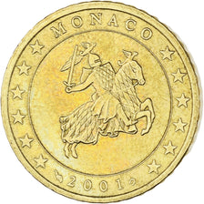 Monaco, Rainier III, 50 Euro Cent, 2001, Paris, AU(55-58), Brass, Gadoury:MC177