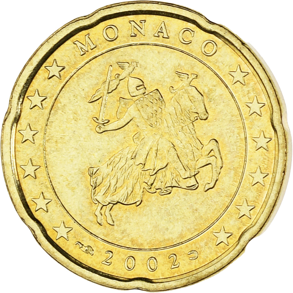 Monaco, Rainier III, 20 Euro Cent, 2002, Paris, SPL-, Ottone, Gadoury:MC176