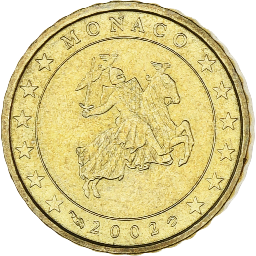 Monaco, Rainier III, 10 Euro Cent, 2002, Paris, SUP, Laiton, Gadoury:MC175