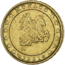 Monaco, Rainier III, 10 Euro Cent, 2001, Paris, SUP, Laiton, Gadoury:MC175