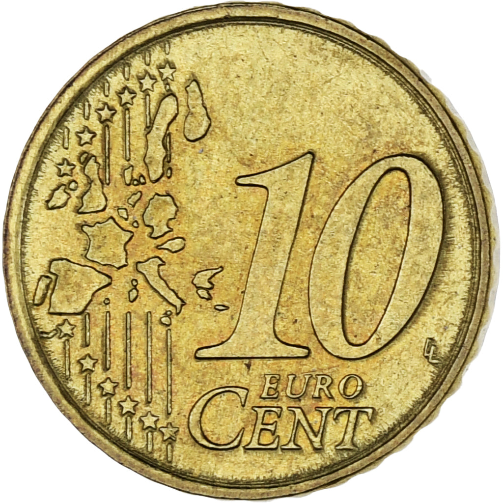Monaco, Rainier III, 10 Euro Cent, 2001, Paris, SUP, Laiton, Gadoury:MC175