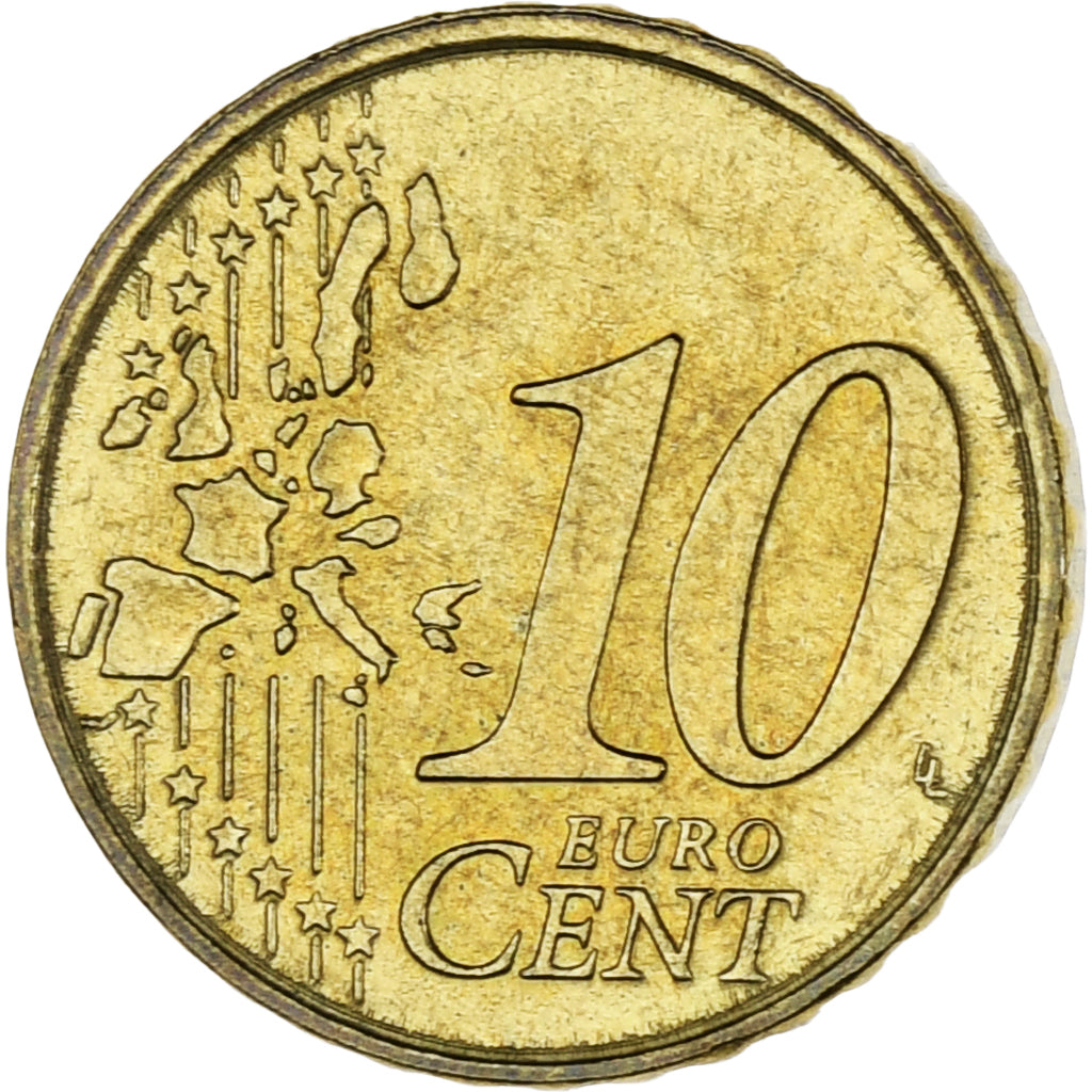 Monaco, Rainier III, 10 Euro Cent, 2001, Paris, AU(55-58), Brass, Gadoury:MC175