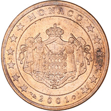 Monaco, Rainier III, 5 Euro Cent, 2001, Paris, AU(55-58), Copper Plated Steel