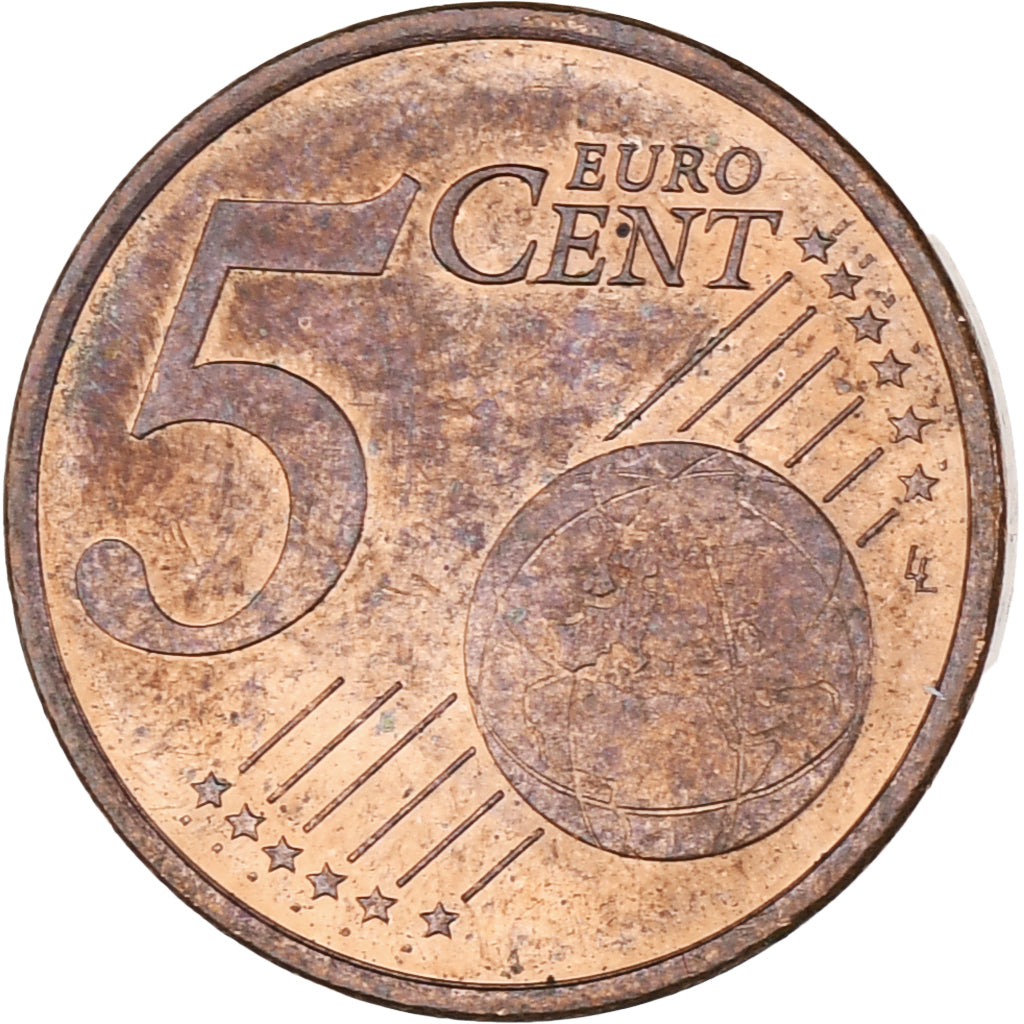 Monaco, Rainier III, 5 Euro Cent, 2001, Paris, AU(55-58), Copper Plated Steel