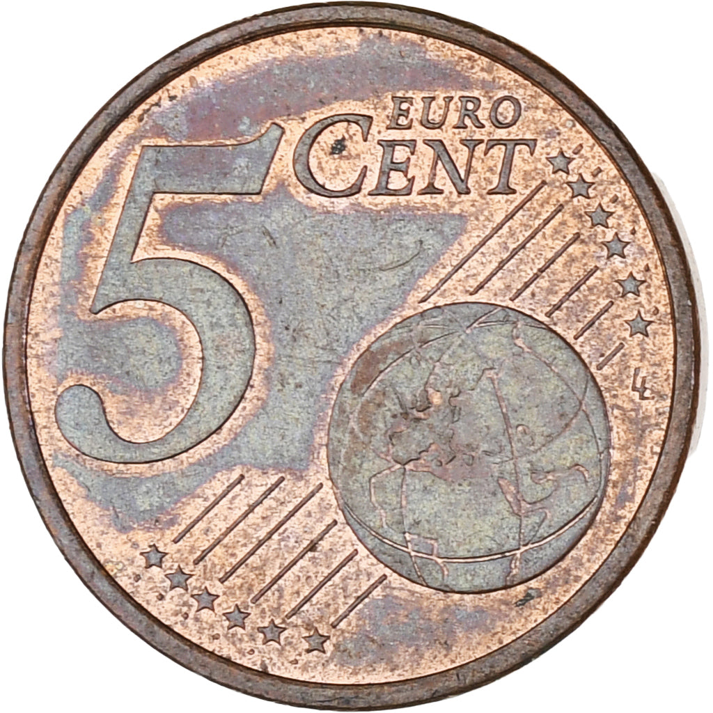 Monaco, Rainier III, 5 Euro Cent, 2001, Paris, SUP, Cuivre plaqué acier