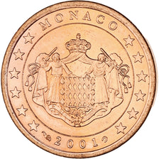 Monaco, Rainier III, 5 Euro Cent, 2001, Paris, SPL, Acciaio placcato rame