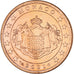 Monaco, Rainier III, 5 Euro Cent, 2001, Paris, SPL, Acciaio placcato rame