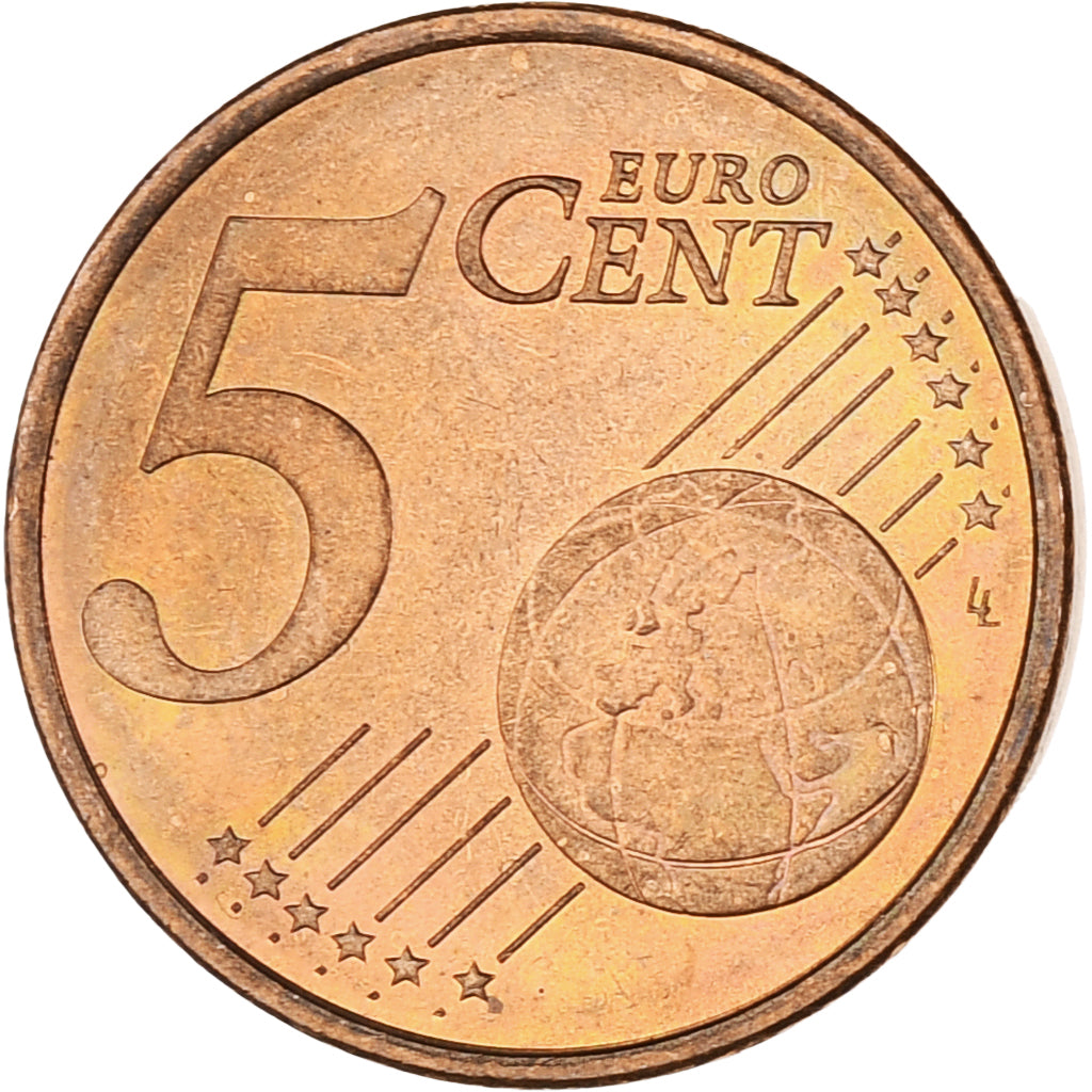 Monaco, Rainier III, 5 Euro Cent, 2001, Paris, MS(63), Copper Plated Steel