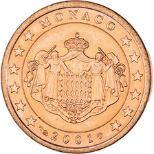 Monaco, Rainier III, 5 Euro Cent, 2001, Paris, MS(63), Copper Plated Steel