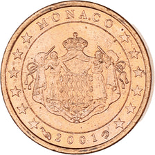 Monaco, Rainier III, Euro Cent, 2001, Paris, AU(55-58), Copper Plated Steel