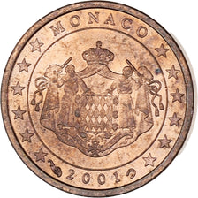 Monaco, Rainier III, Euro Cent, 2001, Paris, EF(40-45), Copper Plated Steel