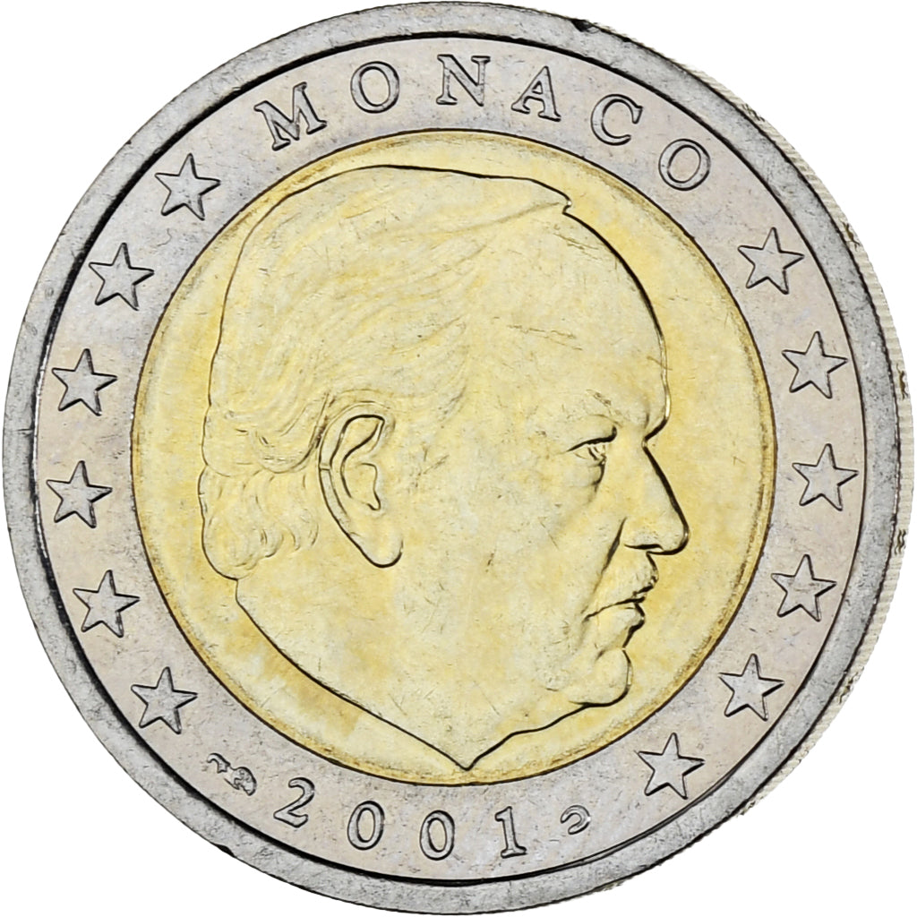 Monaco, Rainier III, 2 Euro, 2001, Paris, MS(63), Bi-Metallic