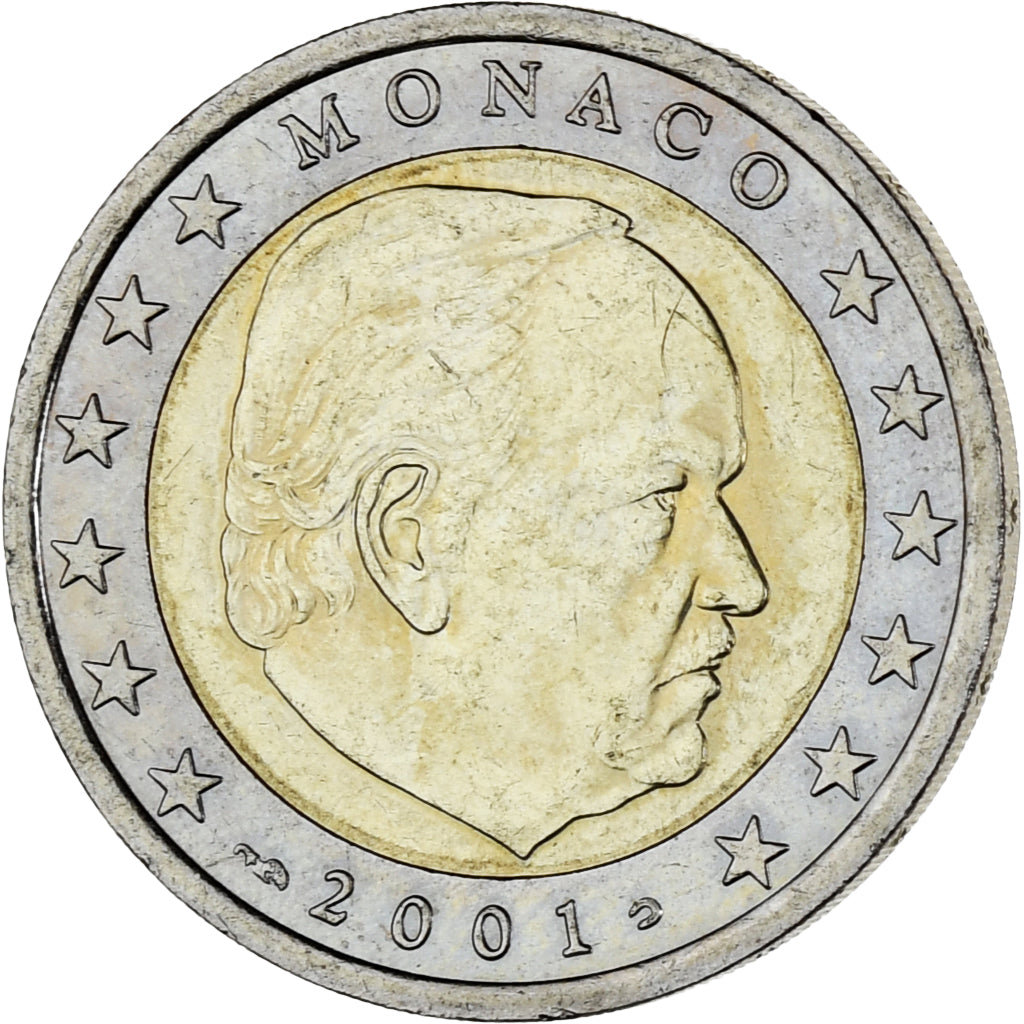 Monaco, Rainier III, 2 Euro, 2001, Paris, MS(63), Bi-Metallic