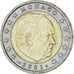 Monaco, Rainier III, 2 Euro, 2001, Paris, MS(63), Bi-Metallic