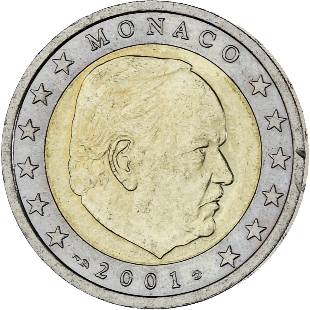 Monaco, Rainier III, 2 Euro, 2001, Paris, MS(63), Bi-Metallic