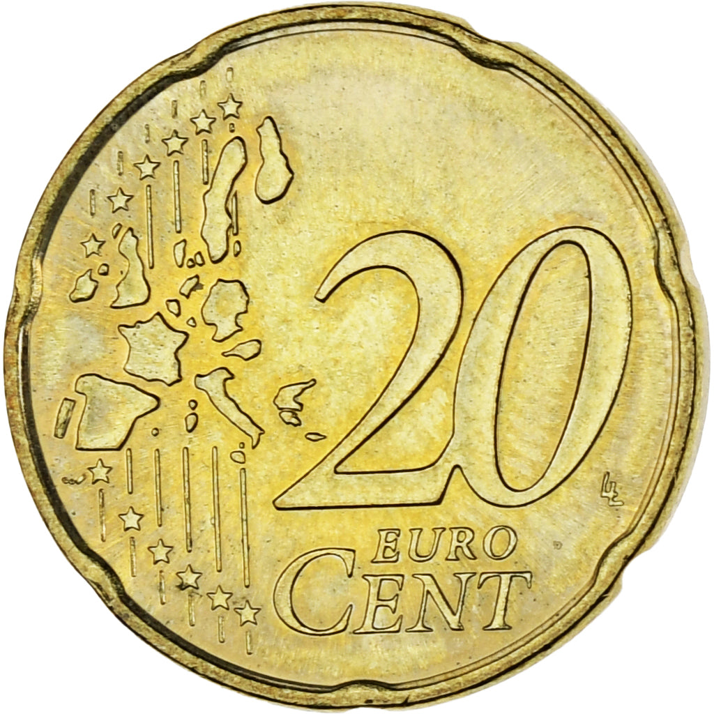 Monaco, Rainier III, 20 Euro Cent, 2002, Paris, UNC-, Tin, Gadoury:MC176, KM:171