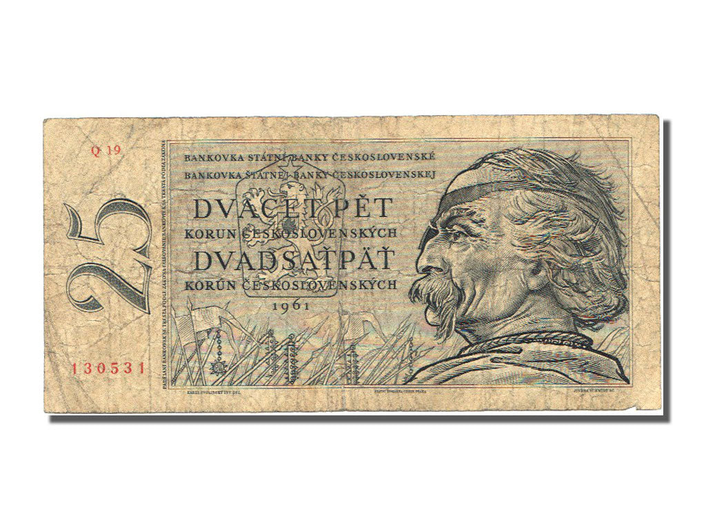 Czechoslovakia, 25 Korun, 1961, KM #89b, EF(40-45), Q