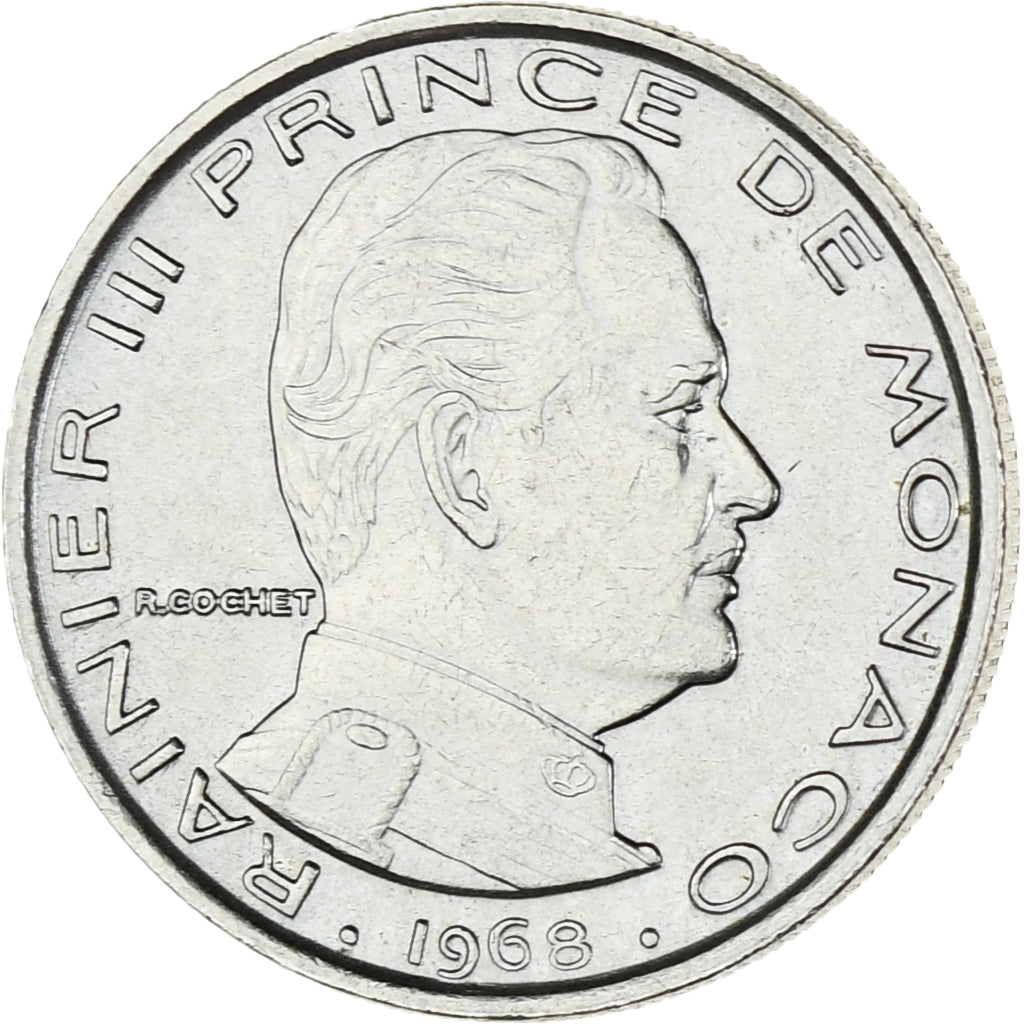 Monaco, Rainier III, Franc, 1968, VZ+, Nickel, KM:140, Gadoury:MC 150