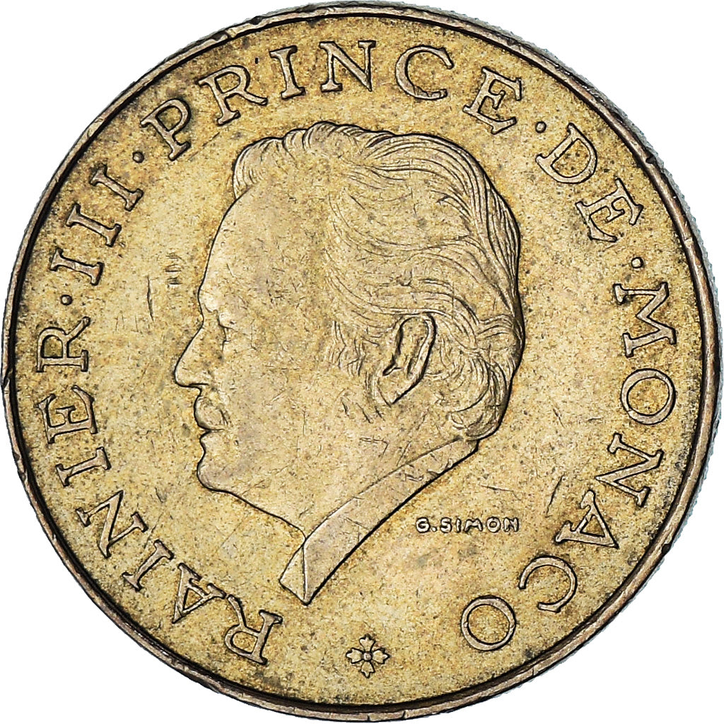 Monaco, Rainier III, 10 Francs, 1982, VZ, Copper-Nickel-Aluminum, KM:154