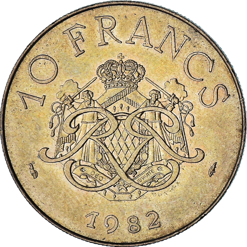 Monaco, Rainier III, 10 Francs, 1982, BB, Rame-nichel-alluminio, KM:154