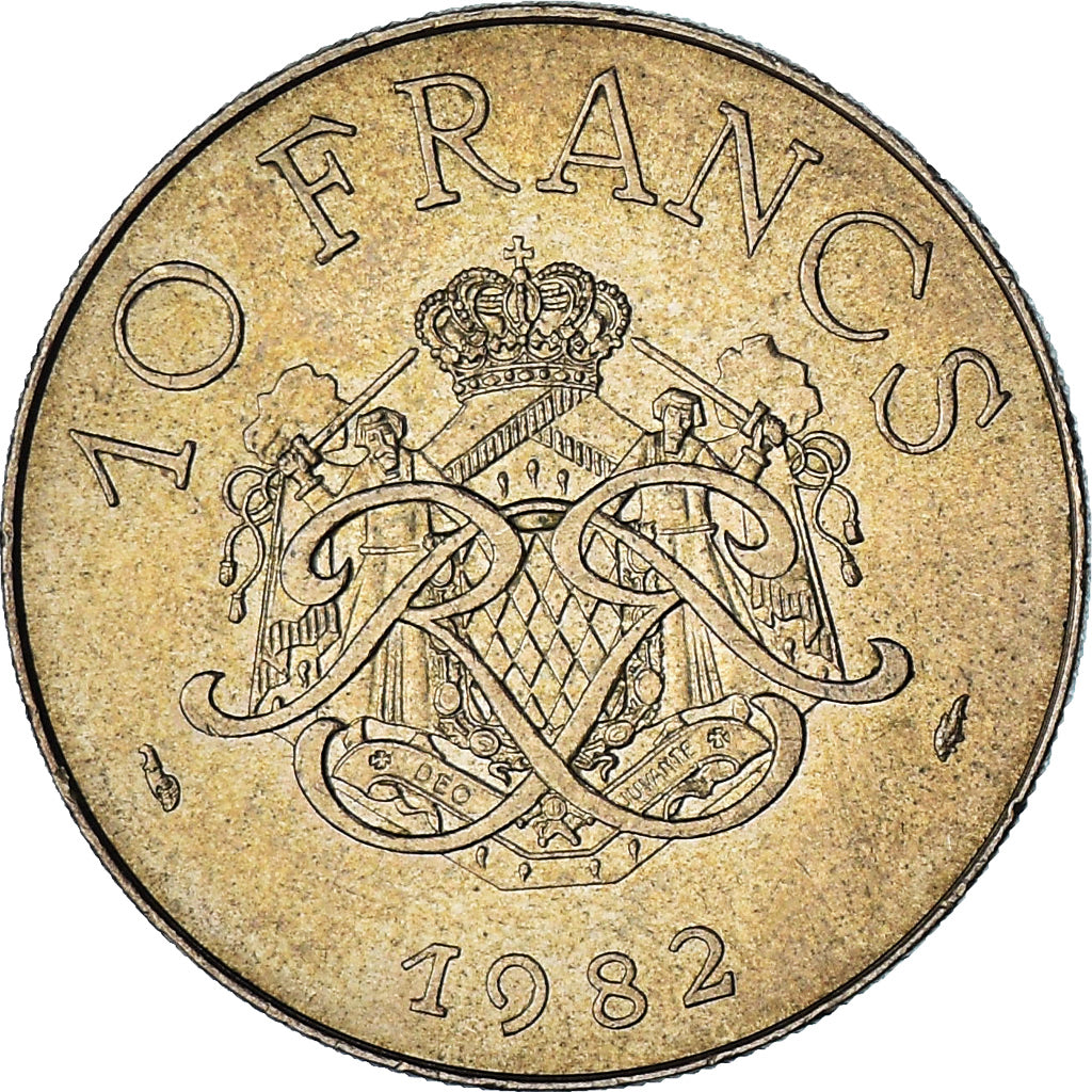 Monaco, Rainier III, 10 Francs, 1982, EF(40-45), Copper-Nickel-Aluminum, KM:154