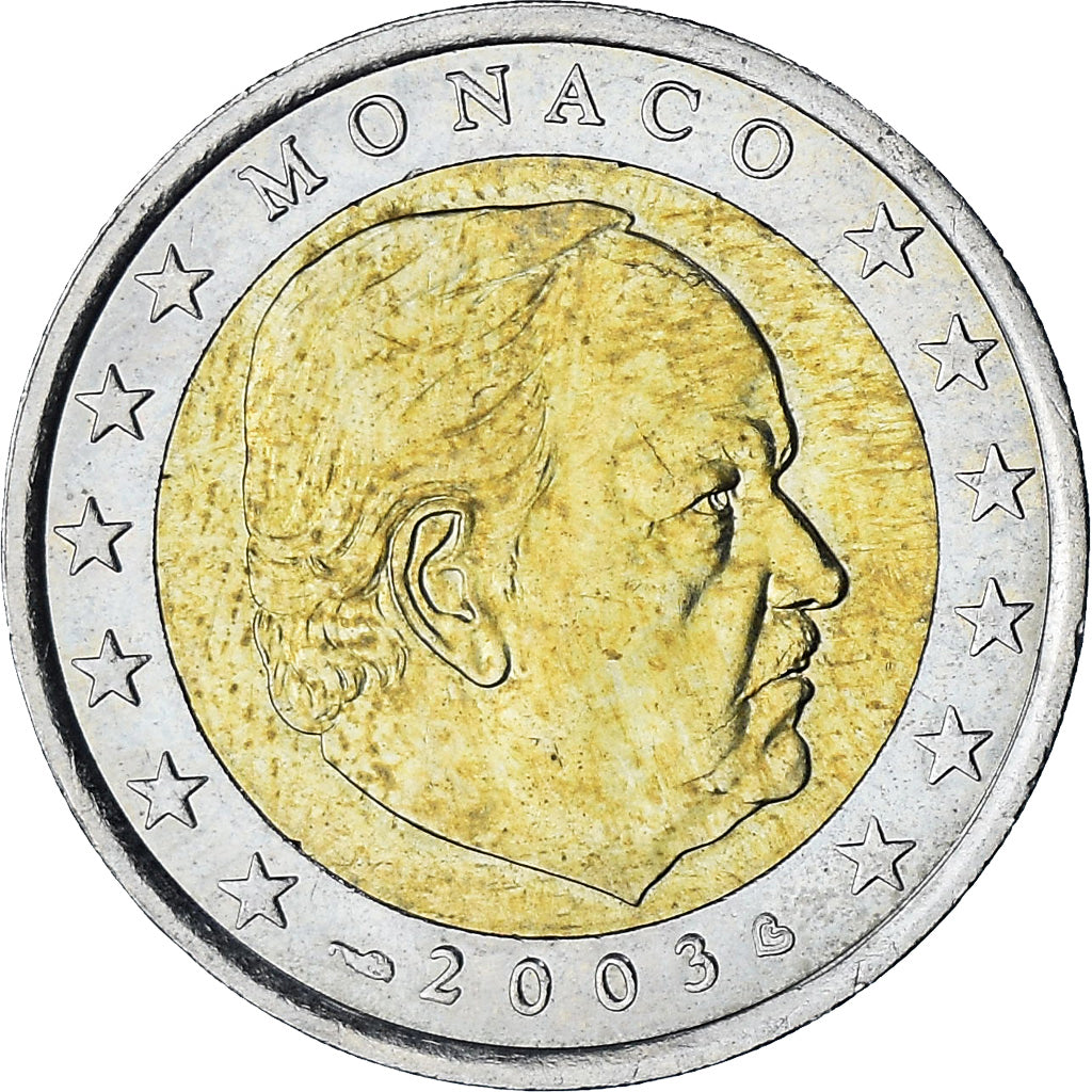 Monaco, Rainier III, 2 Euro, 2003, Paris, AU(55-58), Bi-Metallic, Gadoury:MC179