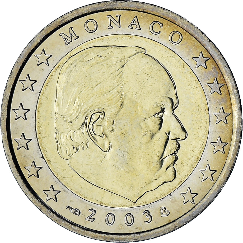 Monaco, Rainier III, 2 Euro, 2003, Paris, AU(55-58), Bi-Metallic, Gadoury:MC179