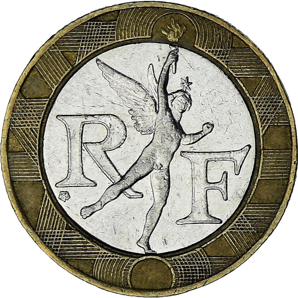 Francia, Génie, 10 Francs, 1988, MBC, Bimetálico, KM:964.1, Gadoury:827
