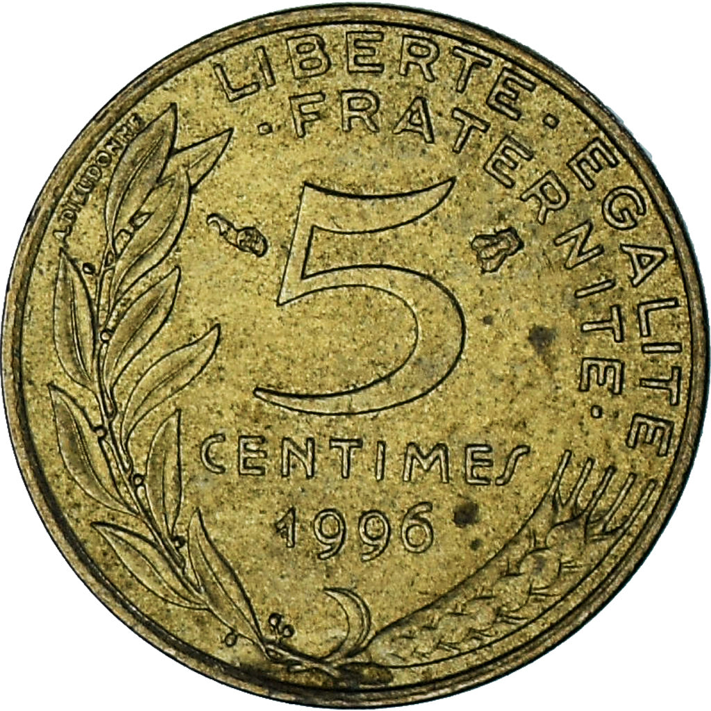 Frankreich, Marianne, 5 Centimes, 1996, Paris, VZ, Aluminum-Bronze, KM:933