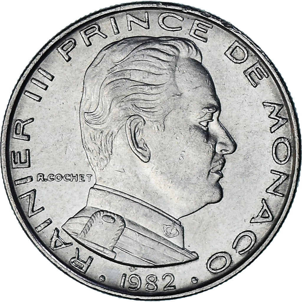 Monaco, Rainier III, Franc, 1982, AU(55-58), Nickel, KM:140, Gadoury:MC 150