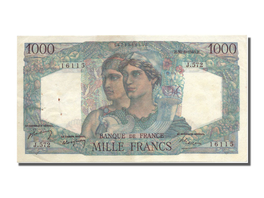 Banknote, France, 1000 Francs, 1 000 F 1945-1950 ''Minerve et Hercule'', 1949
