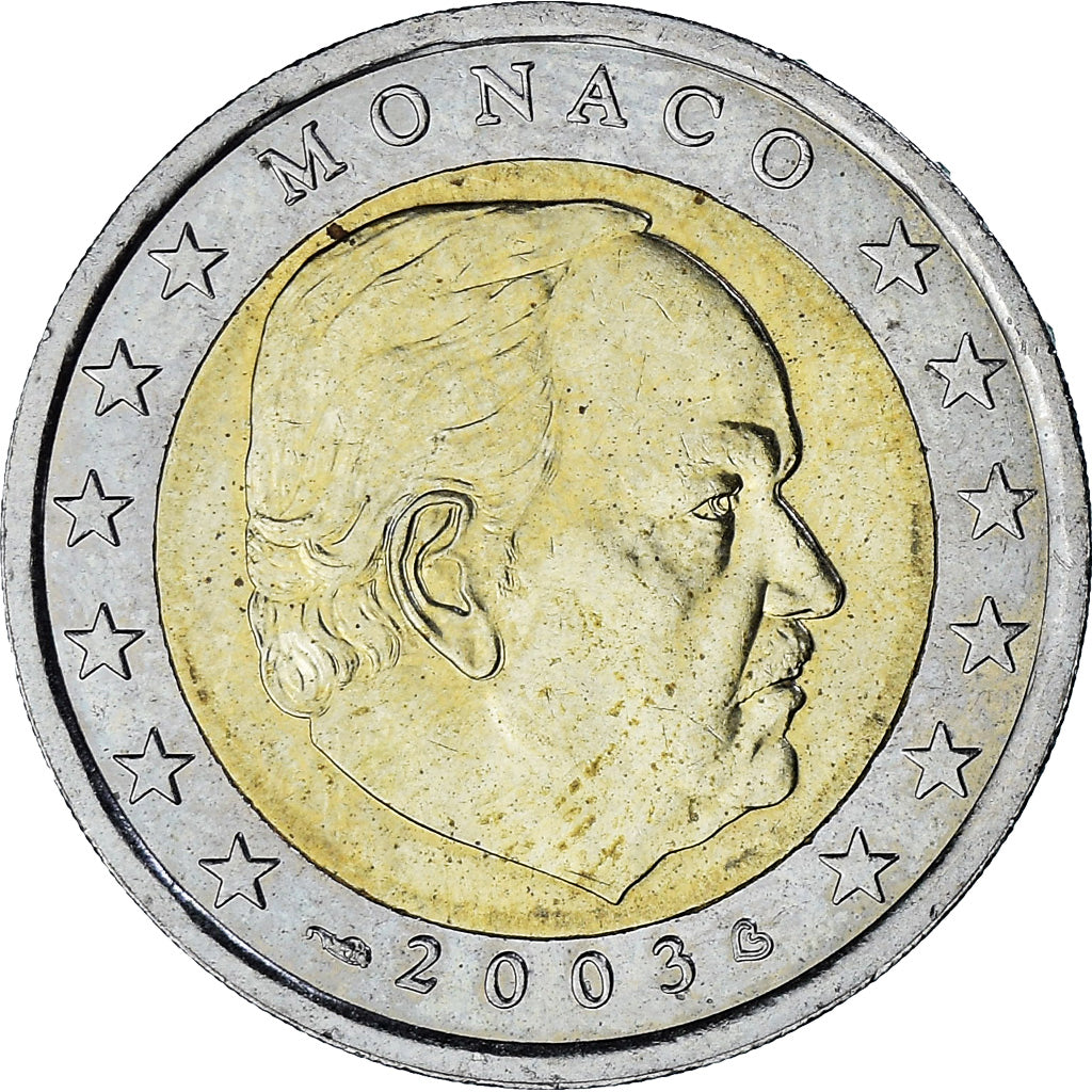 Monaco, Rainier III, 2 Euro, 2003, Paris, AU(50-53), Bi-Metallic, Gadoury:MC179