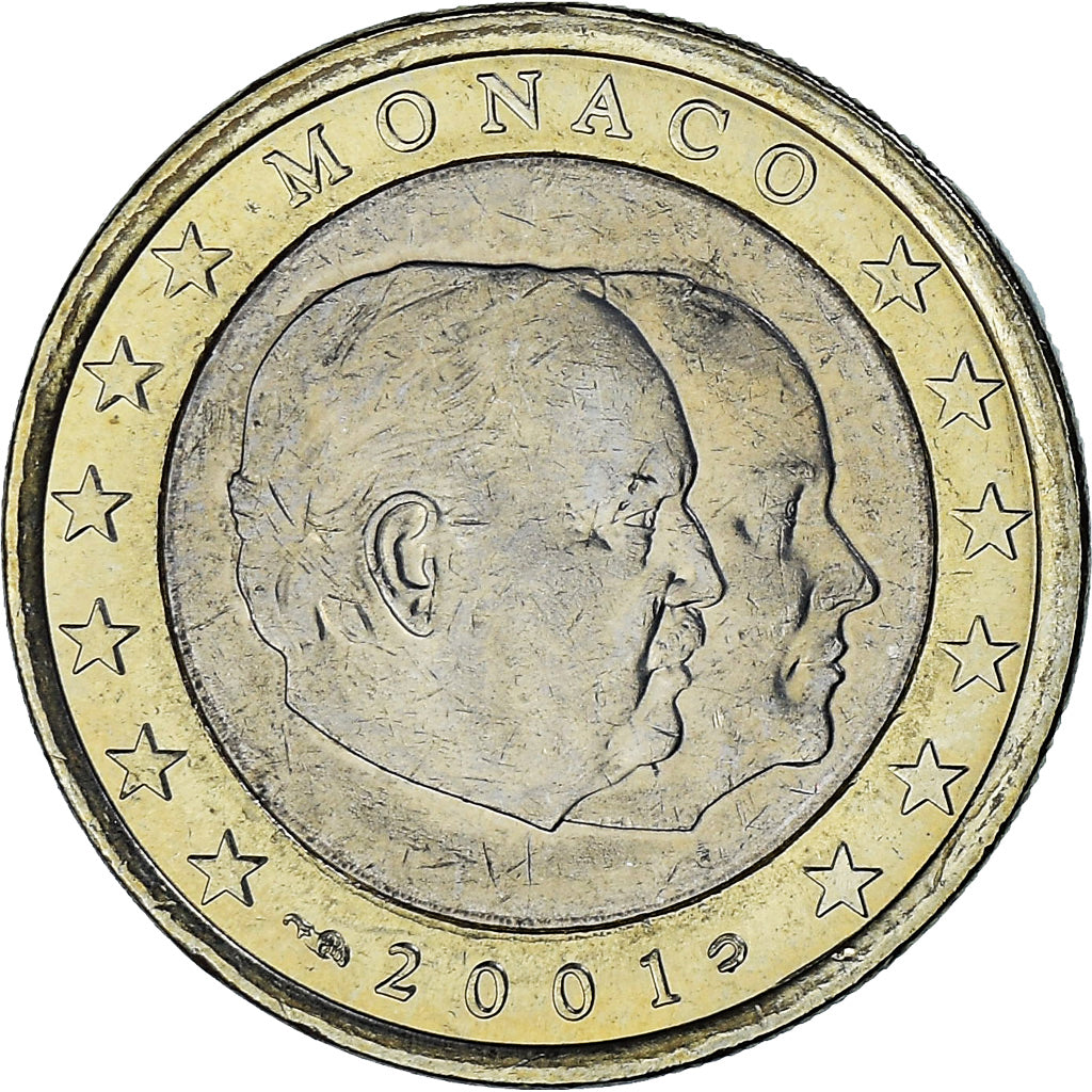 Monaco, Rainier III, Euro, 2001, Paris, AU(50-53), Bi-Metallic, Gadoury:MC178