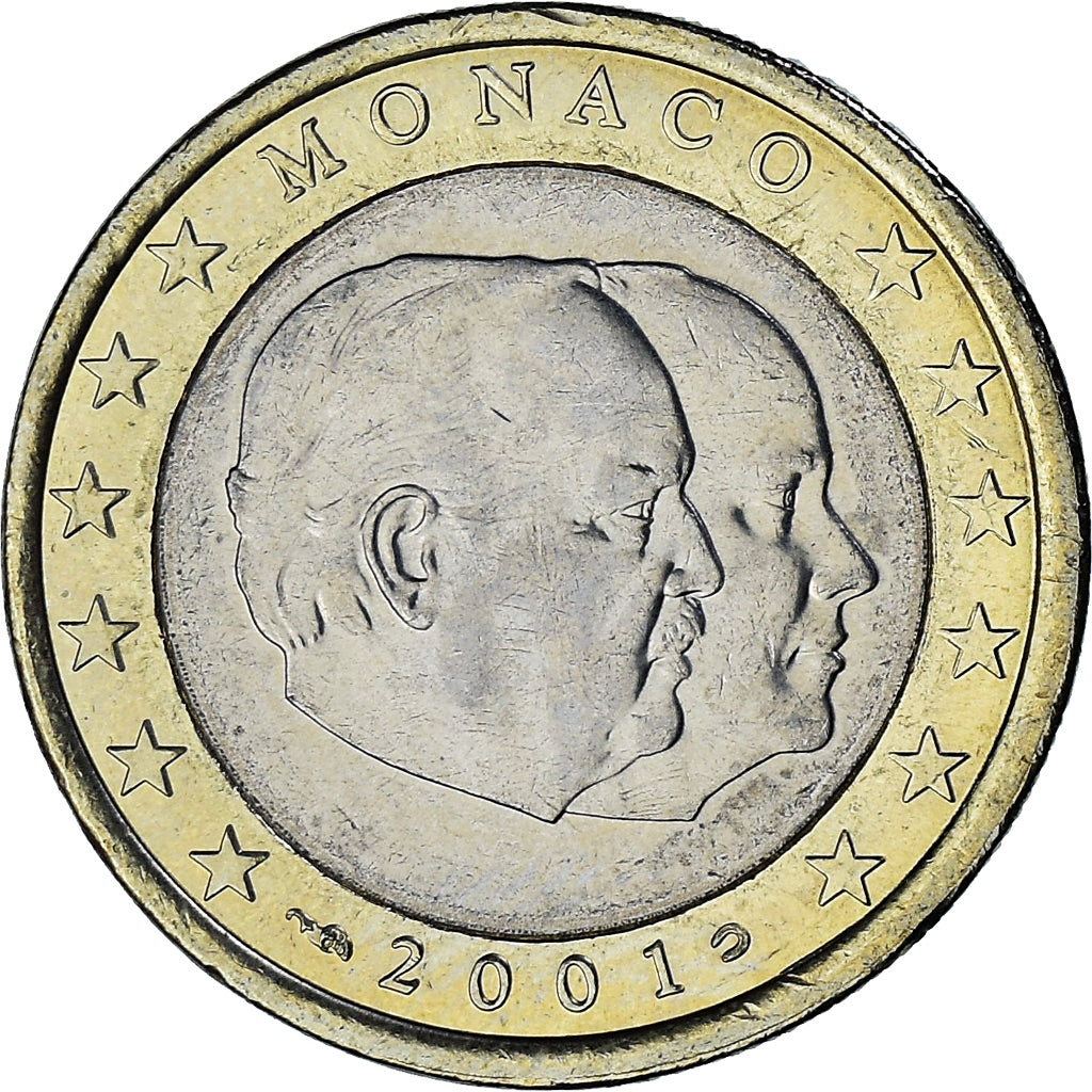 Monaco, Rainier III, Euro, 2001, Paris, AU(50-53), Bi-Metallic, Gadoury:MC178