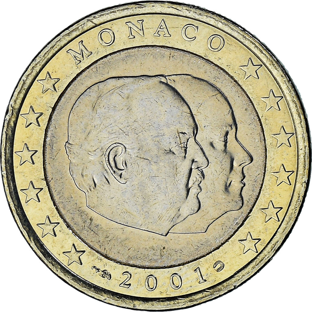 Monaco, Rainier III, Euro, 2001, Paris, AU(50-53), Bi-Metallic, Gadoury:MC178