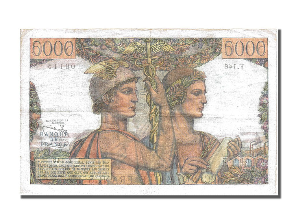 Banknote, France, 5000 Francs, 5 000 F 1949-1957 ''Terre et Mer'', 1956