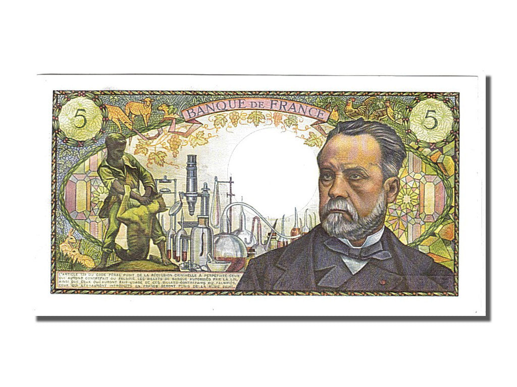 Banknote, France, 5 Francs, 5 F 1966-1970 ''Pasteur'', 1966, 1966-11-04