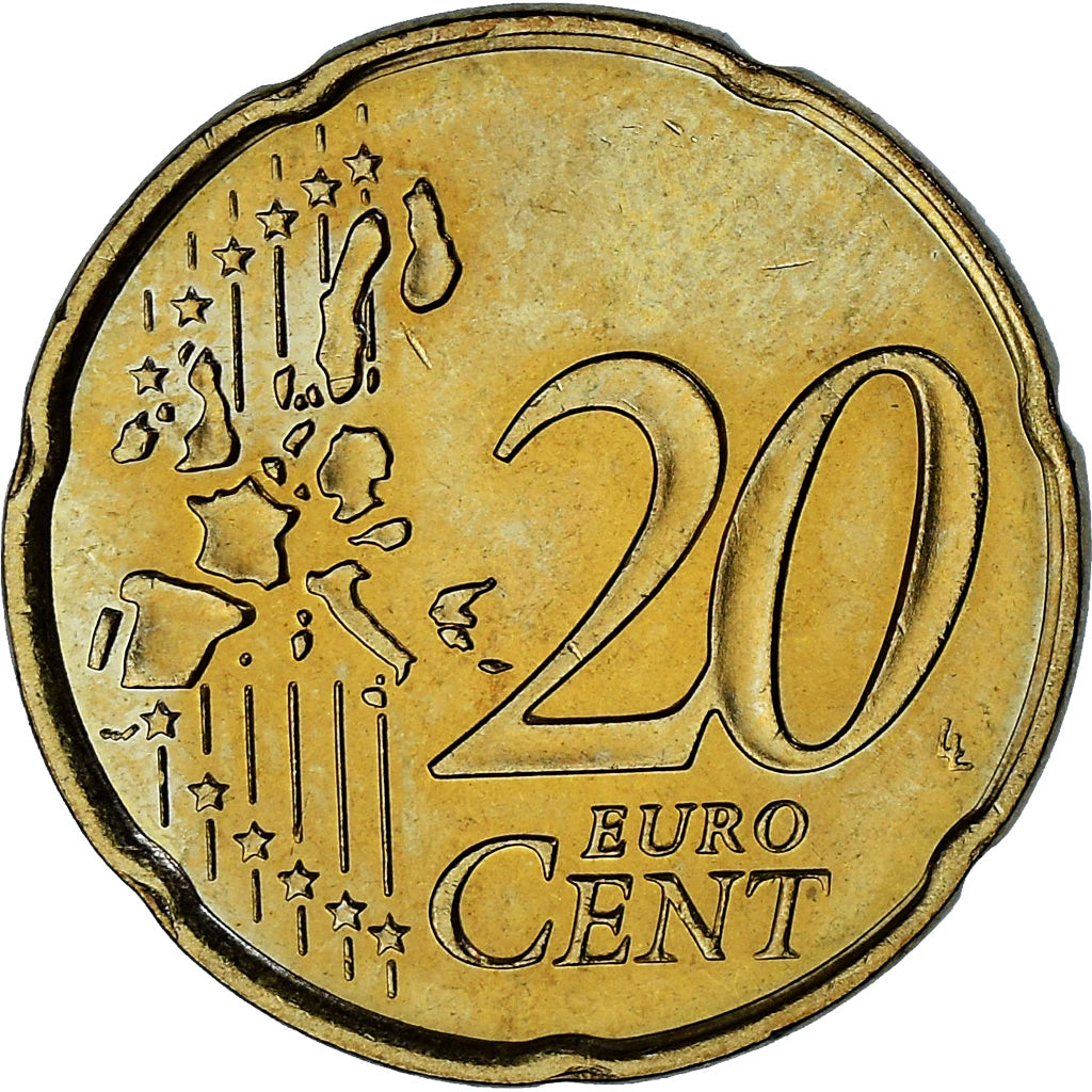 Monaco, Rainier III, 20 Euro Cent, 2001, Paris, AU(55-58), Brass, Gadoury:MC176