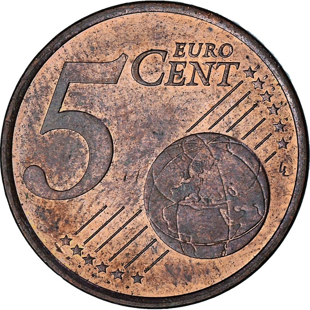 Monaco, Rainier III, 5 Euro Cent, 2001, Paris, EF(40-45), Copper Plated Steel