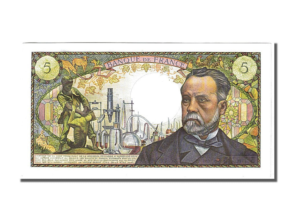 Banknote, France, 5 Francs, 5 F 1966-1970 ''Pasteur'', 1966, 1966-11-04