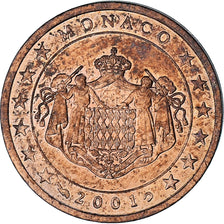 Monaco, Rainier III, 2 Euro Cent, 2001, Paris, AU(55-58), Copper Plated Steel