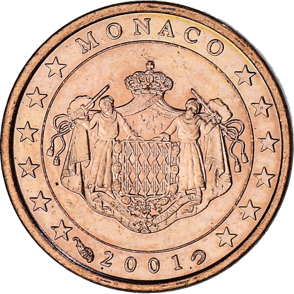 Monaco, Rainier III, Euro Cent, 2001, Paris, MS(63), Copper Plated Steel