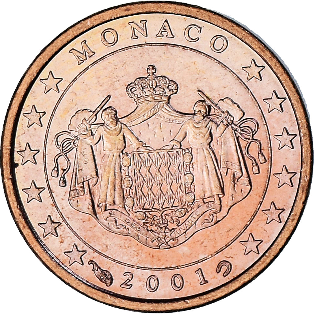 Monaco, Rainier III, Euro Cent, 2001, Paris, MS(63), Copper Plated Steel
