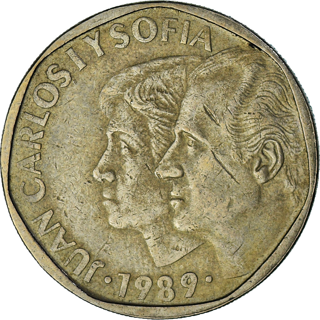 Hiszpania, Juan Carlos I, 500 Pesetas, 1989, Aluminium-Brąz, EF(40-45), KM:831