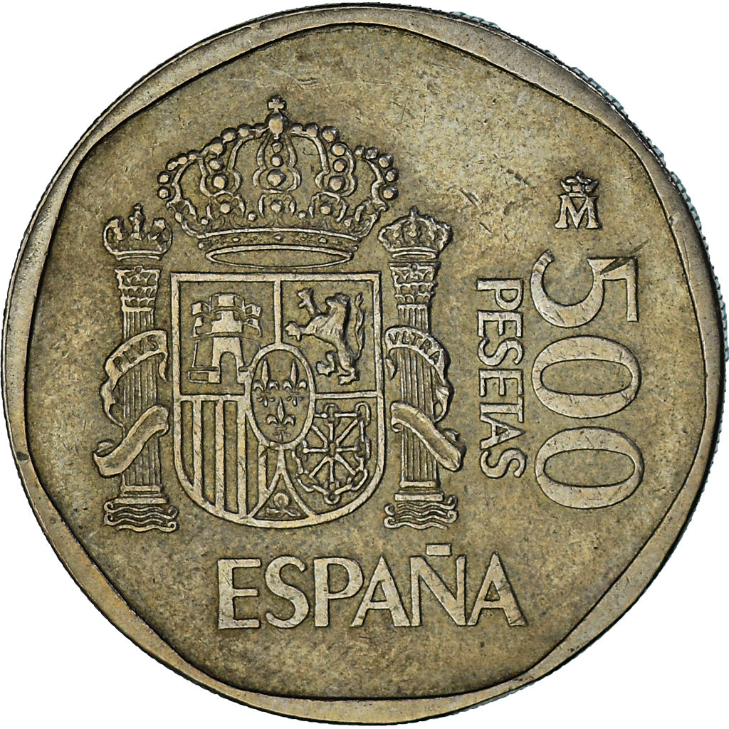 Hiszpania, Juan Carlos I, 500 Pesetas, 1989, Aluminium-Brąz, EF(40-45), KM:831
