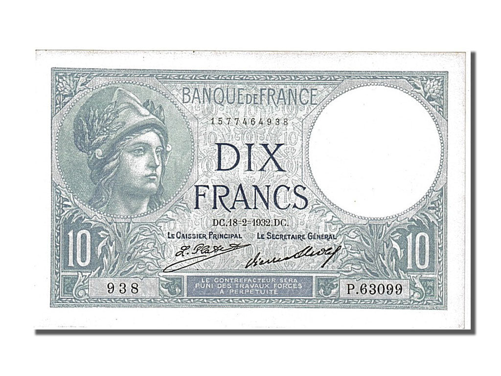 10 Francs type Minerve