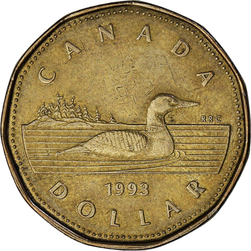 Canada, Dollar, 1993, Aureate-Brąz niklowany, EF(40-45)