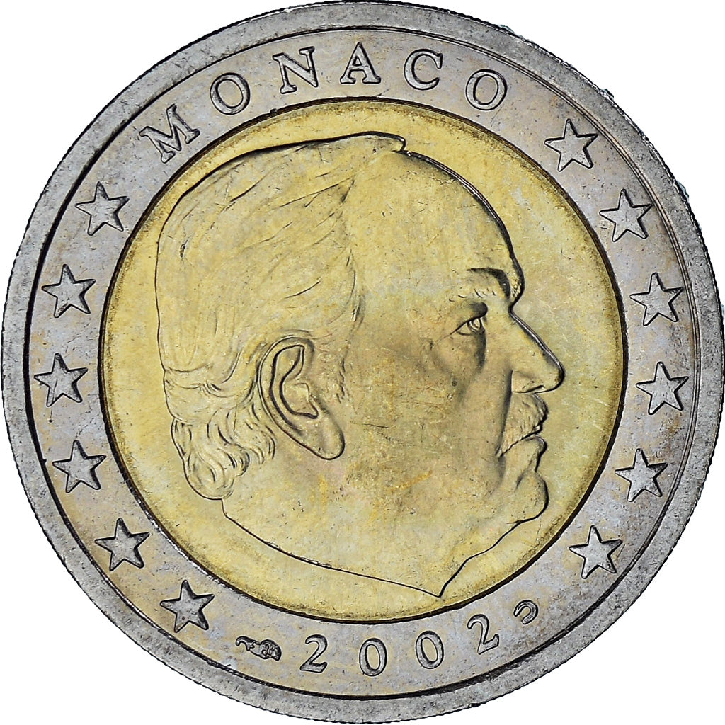 Monaco, Rainier III, 2 Euro, 2002, Paris, AU(55-58), Bi-Metallic, Gadoury:MC179