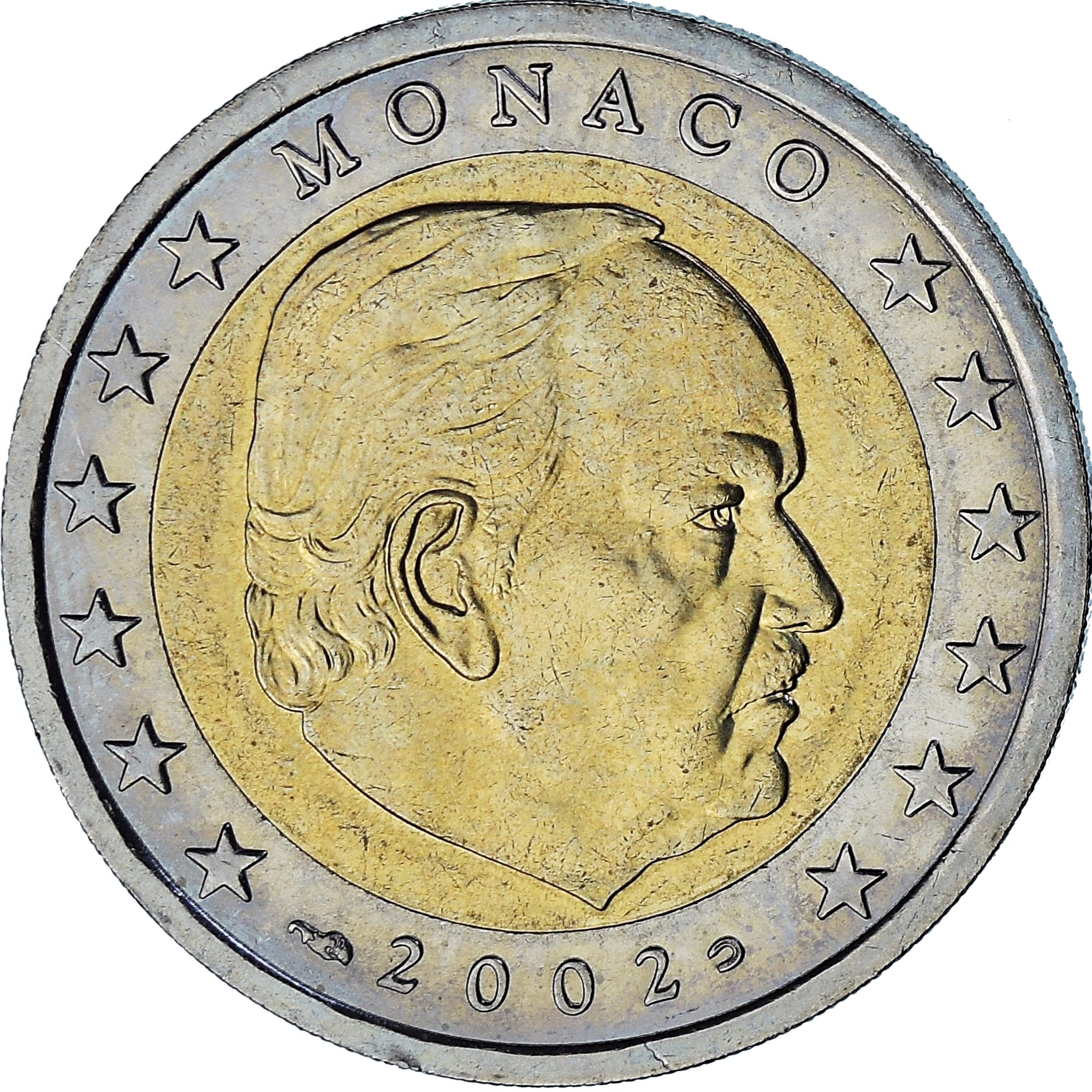 Monaco, Rainier III, 2 Euro, 2002, Paris, AU(55-58), Bi-Metallic, Gadoury:MC179