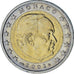 Monaco, Rainier III, 2 Euro, 2002, Paris, AU(55-58), Bi-Metallic, Gadoury:MC179